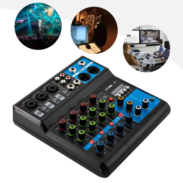 5 Kanal Mini Audio Mixer Bluetooth USB Sound Mischpult Verstärker Studio NEU