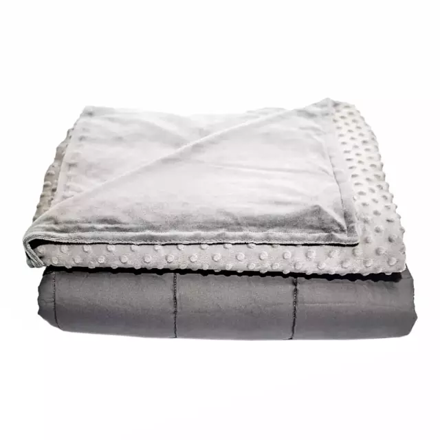 Quility Kids Weighted Blanket & Duvet Cover, 7 Layers, 5 lbs - 36" x 48" - Grey