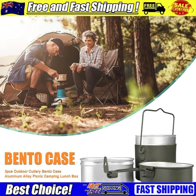 3 Pieces Aluminum Alloy Camping Pots and Pans Set for Backpacking Hiking