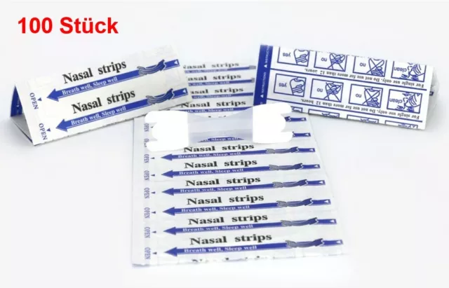 100 x Nasenpflaster - Besser Atmen / Nasal Strips - Better Breathe *TRANSPARENT*