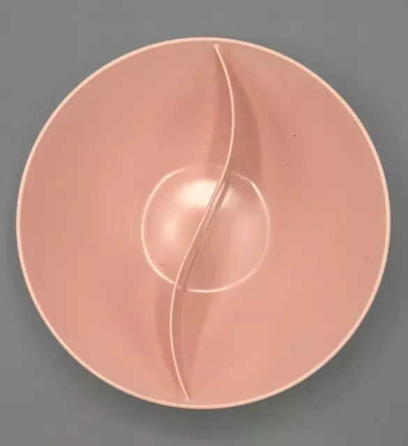 Marcrest Melmac Melamine Round Pink Divided Serving Bowl Mid Century Modern