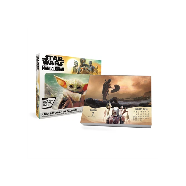 STAR WARS Mandalorian 2024 Daily Desk Calendar Brand New 240020