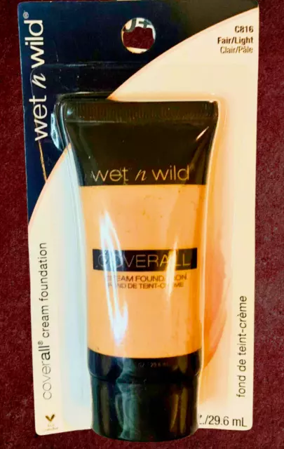 Wet N Wild CoverAll Cream Foundation C 816 Fair Light 1 FL OZ. NEW