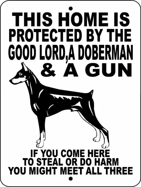 0222 Doberman Pinscher 9"x12" Aluminum Sign