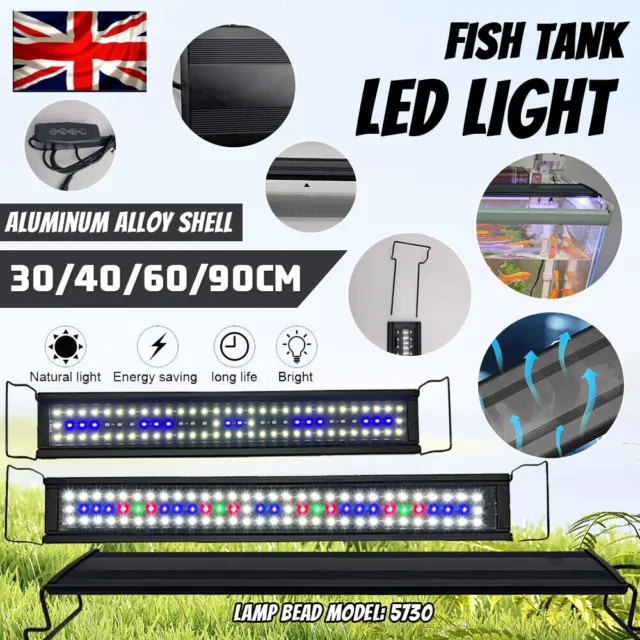 NEW Aquarium Fish Tank LED Light Over-Head Full Spectrum Plant Lighting Lamp UK