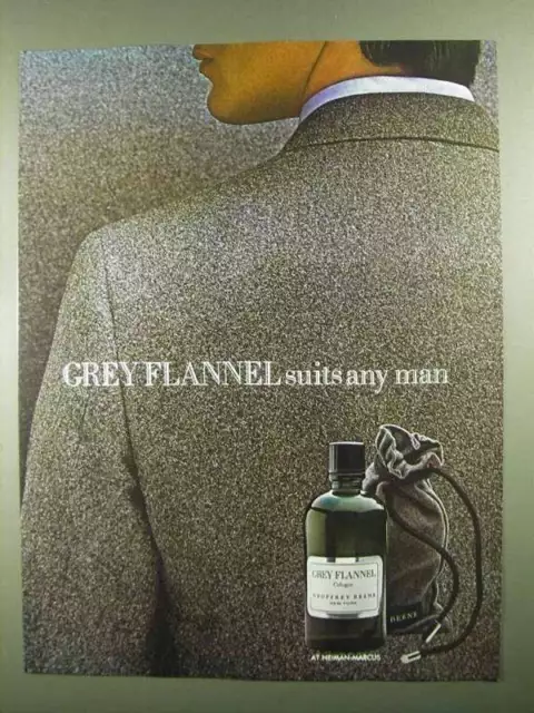 1981 Geoffrey Beene Grey Flannel Cologne Ad - Any Man