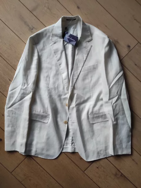 Ralph Lauren Purple Label NWT Cream Linen Summer Jacket - Size 50 EU / 40 UK