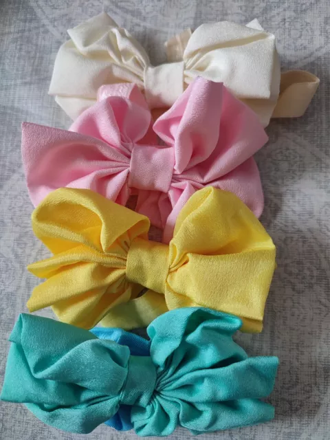 4pcs Newborn Baby Headbands Set Elastic Kids Girls Bow Hair Band Headdress