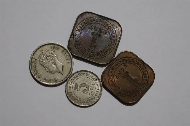 🧭 🇲🇾 Malaya British Old Coins Lot B53 #88 Xo10