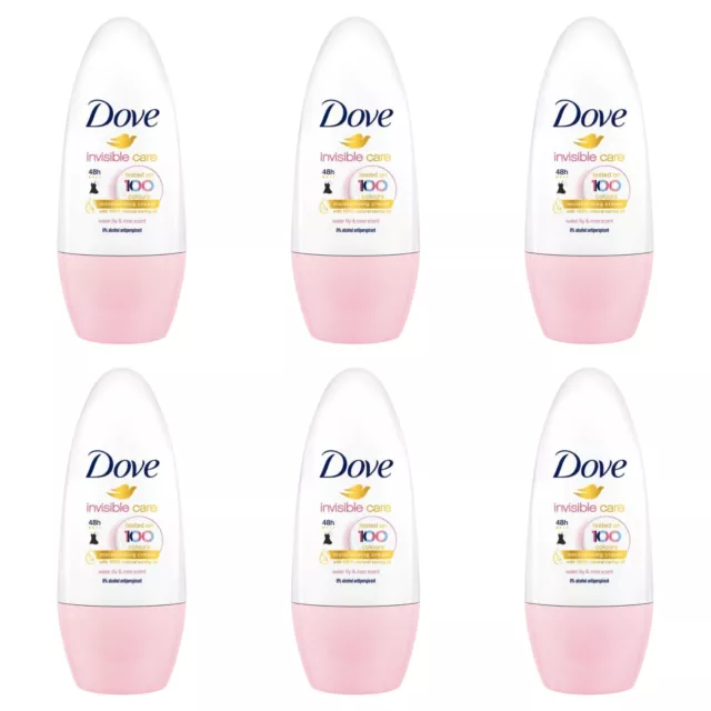 Dove Deodorant Roller 48h Invisible Care Weiße Rose 4er Pack,4x50ml,OvP Neu