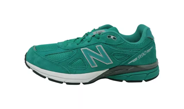 New Balance Big Kids 990v4 Running Shoes Sneakers KJ990PRG - Teal/White/Grey