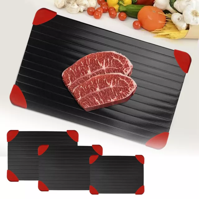 FAST RAPID DEFROSTING Tray Non Stick Plate Thaw Frozen Meat Board