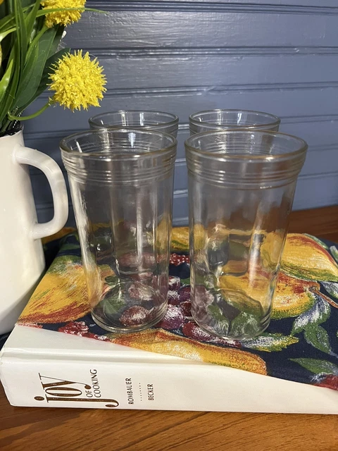 Vintage Clear 5 1/2" tall Tumblers Glasses Juice Jelly Jars 4 oz Set 4