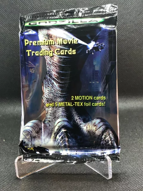 Godzilla 1998 Movie One 1 Premium Trading Card Pack Metal-Tex Foil Cards SEALED