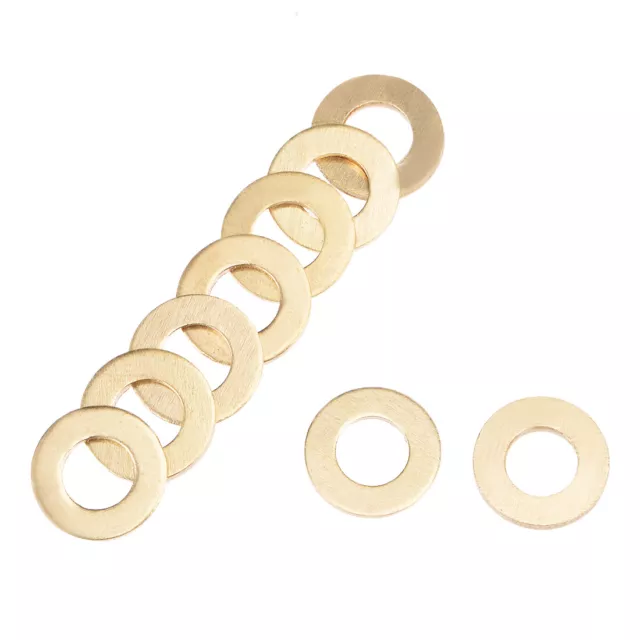 100Pcs 6.3mm x 12mm x 1mm Copper Flat Washer for Screw Bolt