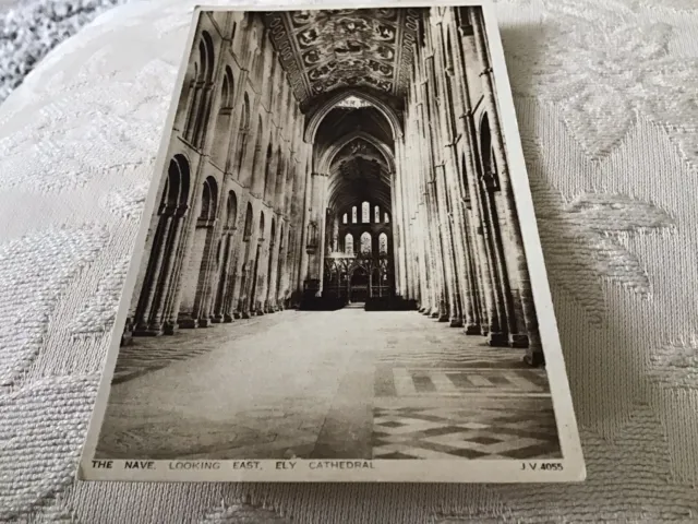 The Nave Looking East Ely Cathedral, Valentines, Unposted, Vintage Postcard