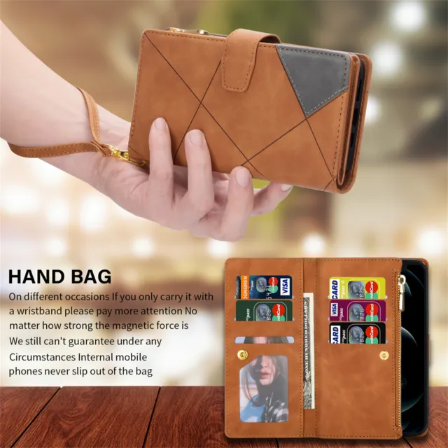 Zipper Leather Wallet Card Stand Case For Samsung A14 A51A71 A12A32A52 A13A33 5G 3