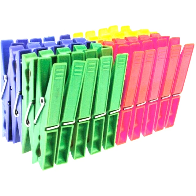 40 PIEZAS ABRAZADERAS DE LAVANDERÍA CLÁSICAS ABRAZADERAS DE PLÁSTICO JUEGO APROX. 7,2x1 CM