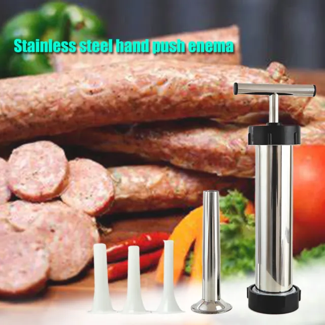 Stainless Steel Manual Sausage Maker High Capacity Filling Tool With Pipes Press