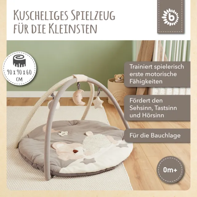 Krabbeldecke mit Spielbogen Baby ∅ 90 cm Baby Spieldecke Rund Baby Krabbeldecke