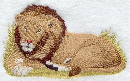 Embroidered Short-Sleeved T-Shirt - Lion M2115 Sizes S - XXL