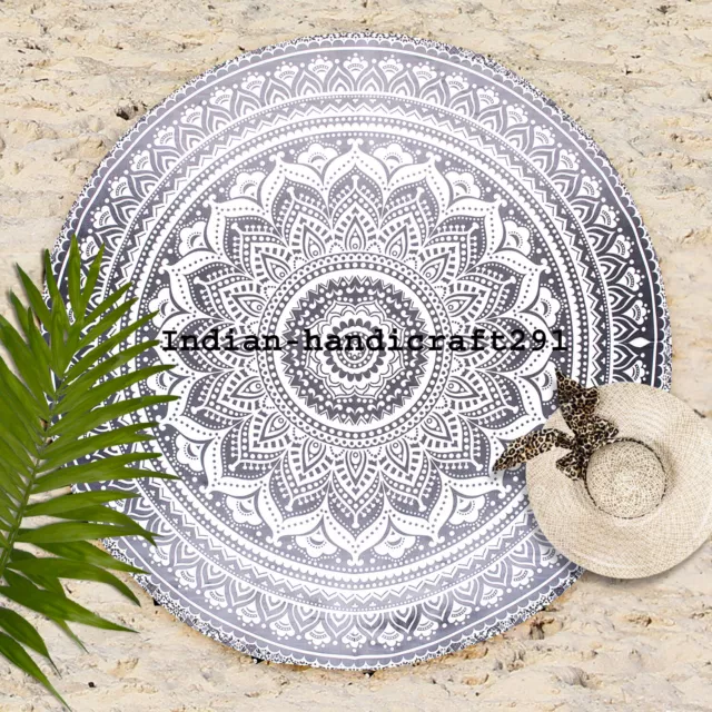 Indien Ombre Mandala Round Tapestry Hippie Beach Throw Bohemian Blanket Yoga Mat