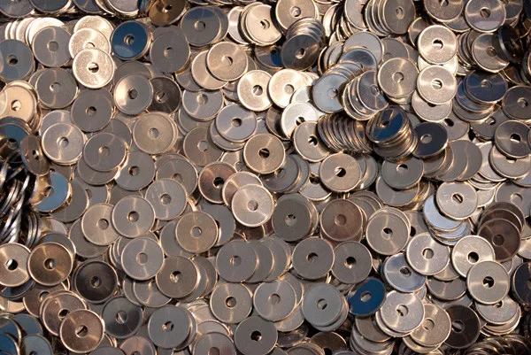 Alumünzen, 23,25x1,5mm, gelocht, 100 Stück, Wertmarke, Einkaufswagenchip 3
