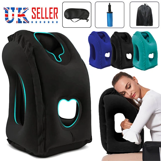 Inflatable Air Cushion Travel Pillow for Airplane Office Nap Rest Neck Head Chin