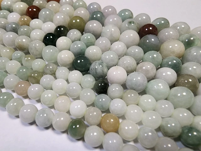 All Natural Burmese Jade Mix Color 6 mm Bead Round 70-71 Beads 16" inch Stand