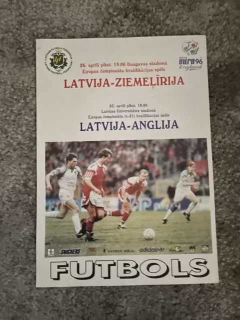 1995 Latvia v Northern Ireland & England Under 21s Euro Qualifier Programme