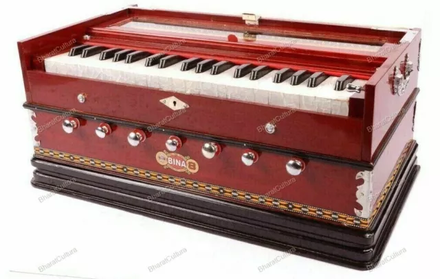 BINA 7 Stopper Double Bellow Wind Organ Tune 39 Keys High Quality Harmonium