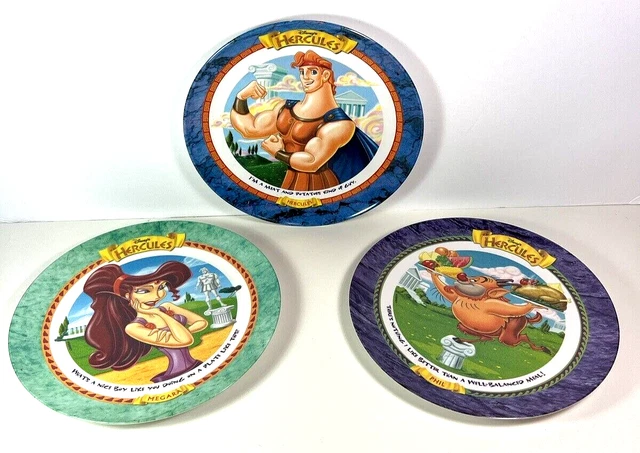 Vintage McDonald’s Disney Hercules Megara and Phil Plates 1997 Set of 3