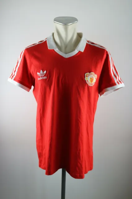 Manchester United Retro Trikot Gr. L Adidas Jersey Neuauflage Shirt rot