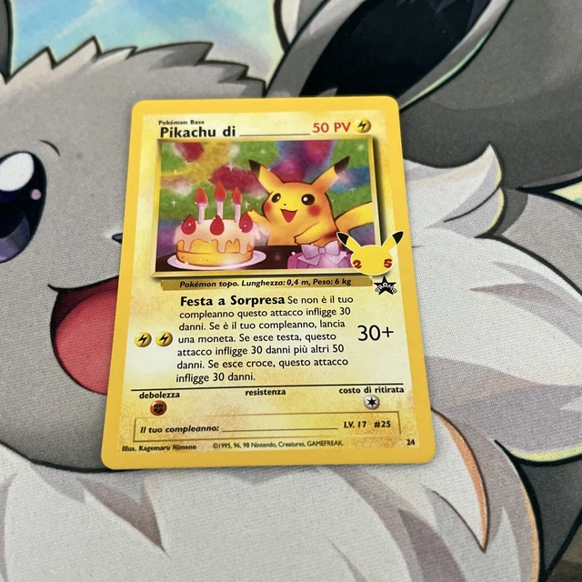 CARTE POKEMON PIKACHU Di Compleanno Gran Festa 25 Anniversario Near ...