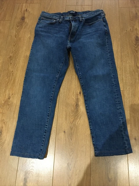 Mens Lands’End Jeans Size W36 L27 Slim Fit Square Rigger Blue Casual Jeans
