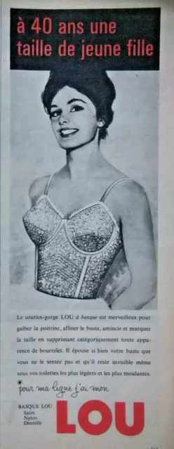 Publicité De Presse 1961 Soutien-Gorge Lou A Basque Satin - Advertising