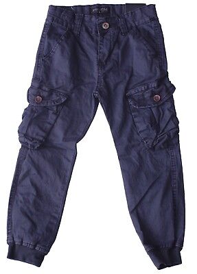 Pantaloni bambino cargo jeans primav.estate tasconi polsino cotone tg.4/10 Anni