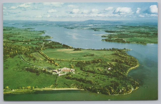 Aerial View~Ft Ticonderoga~NY~Lake Champlain~Key To A Continent~Green Beauty~Vtg