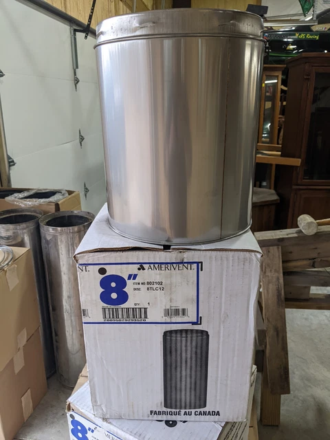Amerivent DuraPlus 12 in. Triple-Wall 8" Stainless Steel Chimney Pipe - (8TLC12)