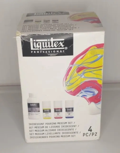 Juego medio de vertido iridiscente profesional Liquitex (4) piezas nuevo en caja
