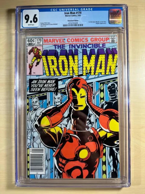 Cgc 9.6 Iron Man #170 .. Scarce Newsstand Edition .. 1St Jim Rhodes ..