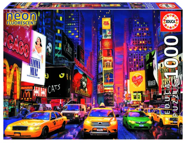 Puzzle - Neon Times Square - 1000 Teile nachtleuchtend, New York, Educa # 18499
