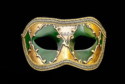 Mask Wolf from Venice Colombine Sinfonia Golden Green For Fancy Dress 796 V39B