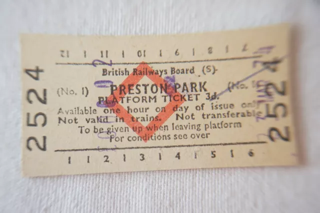 Preston Park British Rail Platform Railway Train Ticket