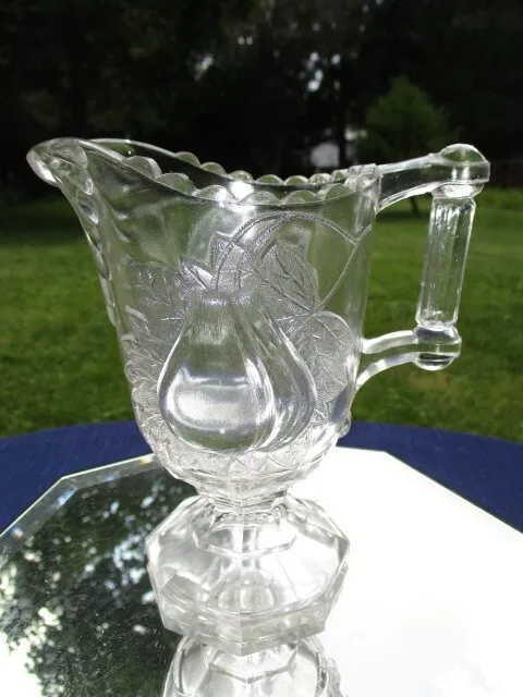 1890 Gipsy Baltimore Pear Adams  Eapg Glass Footed Creamer