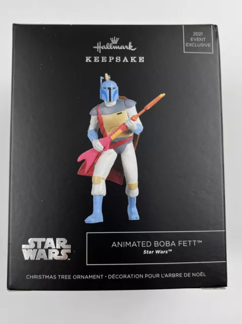 NIB 2021 SDCC Hallmark Keepsake Animated Boba Fett Star Wars Ornament LE 3700