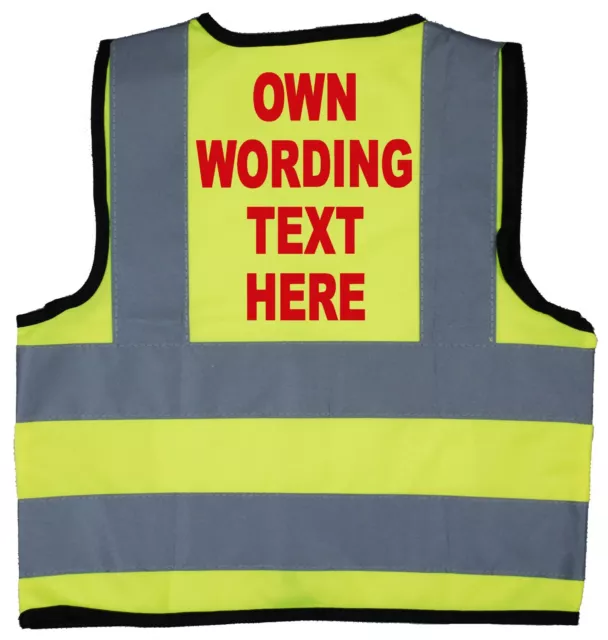 Personalised Hi Vis Safety Jacket Children's Kids Baby Nursery School Playgroup