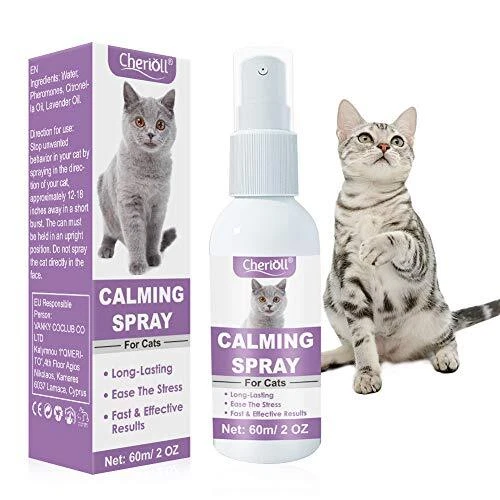 Spray Calmant pour ChatAnti-Stress pour ChatSpray Apaisant à Base de Plantes ...