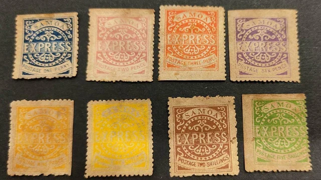 SAMOA 1877/1882 EXPRESS Briefmarken 8V ungebraucht aus ALTEN ALBUM