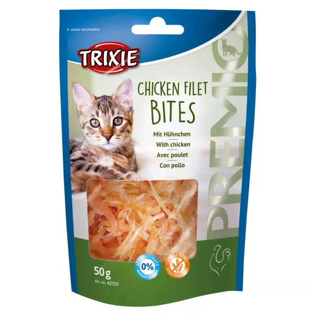 Trixie Premio Filet Bits Poulet 50 G, Snack pour Chats, Neuf